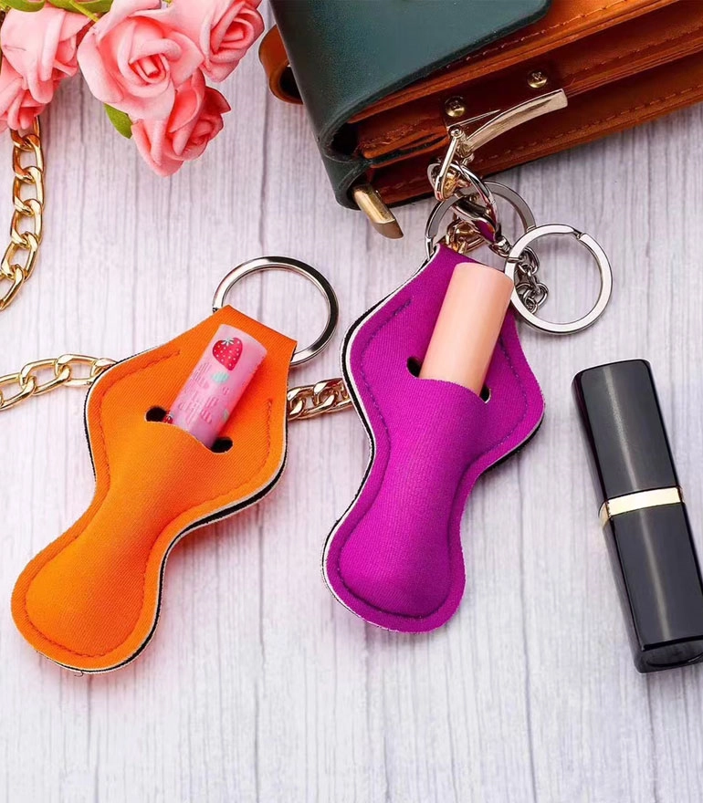 neoprene Lipstick holder keychain